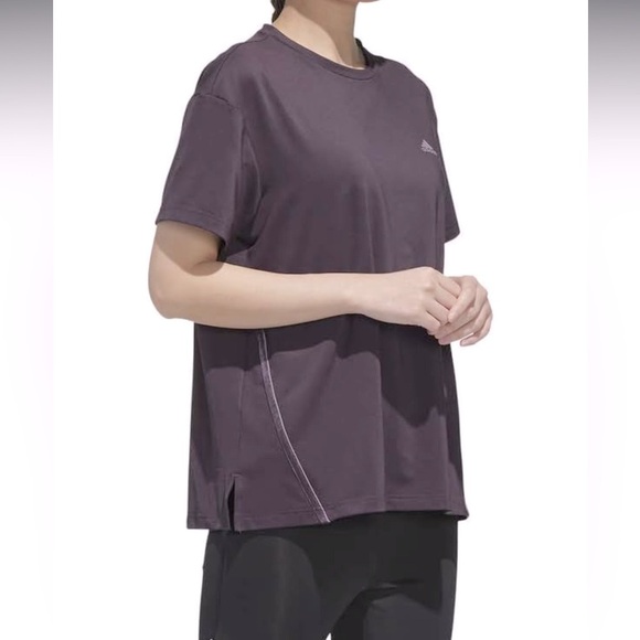 Adidas Women's Dark Purple Short Sleeve Tee - Picture 2 of 7